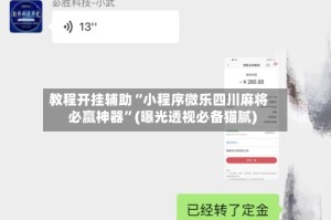 教程开挂辅助“小程序微乐四川麻将必赢神器”(曝光透视必备猫腻)