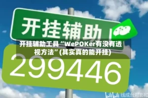 开挂辅助工具“WePOKer有没有透视方法”(其实真的能开挂)