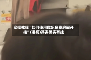 实操教程“如何使用微乐免费房间开挂”(透视)其实确实有挂