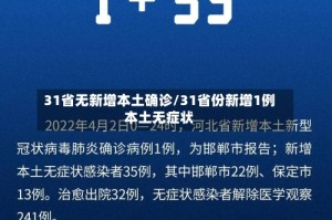 31省无新增本土确诊/31省份新增1例本土无症状