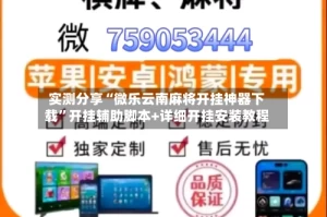 实测分享“微乐云南麻将开挂神器下载”开挂辅助脚本+详细开挂安装教程