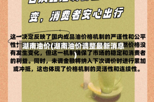 湖南油价(湖南油价调整最新消息)