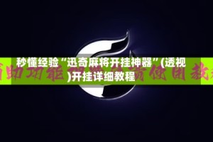 秒懂经验“迅奇麻将开挂神器”(透视)开挂详细教程