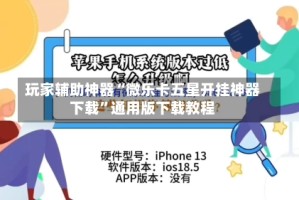 玩家辅助神器“微乐卡五星开挂神器下载”通用版下载教程