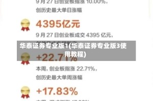华泰证券专业版1(华泰证券专业版3使用教程)