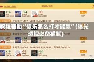 教程辅助“微乐怎么打才能赢”(曝光透视必备猫腻)