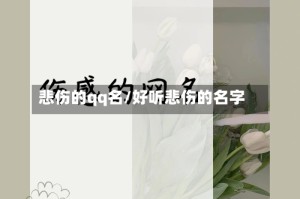 悲伤的qq名/好听悲伤的名字