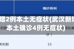 武汉新增2例本土无症状(武汉新增3例本土确诊4例无症状)