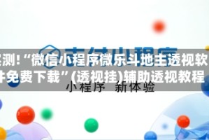 实测!“微信小程序微乐斗地主透视软件免费下载”(透视挂)辅助透视教程