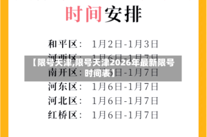 【限号天津,限号天津2026年最新限号时间表】