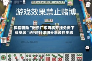 教程辅助“微乐广东麻将开挂免费下载安装”透视挂!详细分享装挂步骤