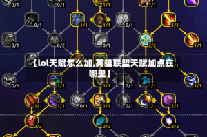 【lol天赋怎么加,英雄联盟天赋加点在哪里】