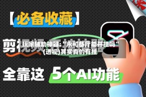 玩家辅助神器:“永和备厅能开挂吗”(透视)其实真的有挂