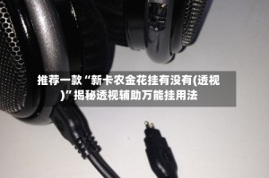 推荐一款“新卡农金花挂有没有(透视)”揭秘透视辅助万能挂用法