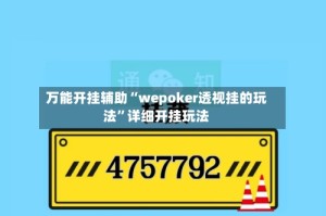 万能开挂辅助“wepoker透视挂的玩法”详细开挂玩法