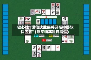 一键必胜“微信决胜麻将开挂神器软件下载”(原来确实是有插件)
