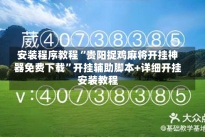 安装程序教程“贵阳捉鸡麻将开挂神器免费下载”开挂辅助脚本+详细开挂安装教程