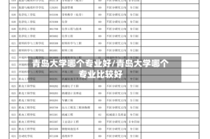 青岛大学哪个专业好/青岛大学哪个专业比较好