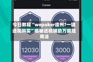 今日教程“wepoker德州?一键透视购买”揭秘透视辅助万能挂用法