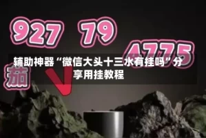 辅助神器“微信大头十三水有挂吗”分享用挂教程