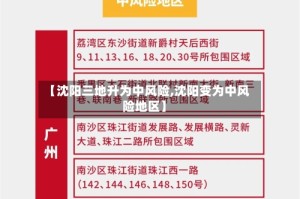 【沈阳三地升为中风险,沈阳变为中风险地区】