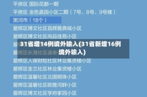 31省增14例境外输入(31省新增16例境外输入)
