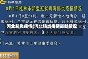 河北肺炎疫情(河北肺炎疫情最新情况)
