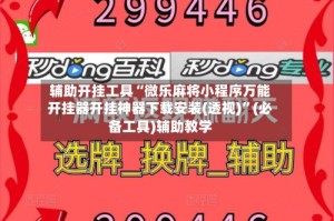辅助开挂工具“微乐麻将小程序万能开挂器开挂神器下载安装(透视)”(必备工具)辅助教学