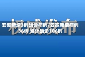 安徽新增3例确诊病例/安徽新增病例36例 累计确诊106例