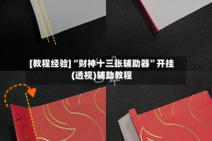 [教程经验]“财神十三张辅助器”开挂(透视)辅助教程