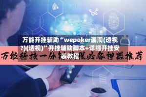 万能开挂辅助“wepoker漏洞(透视?)(透视)”开挂辅助脚本+详细开挂安装教程