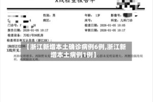 【浙江新增本土确诊病例6例,浙江新增本土病例1例】