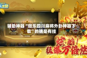 辅助神器“微乐四川麻将外卦神器下载”的确是有挂