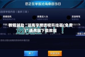教程辅助“湖南字牌透视开挂器(免费)”通用版下载教程