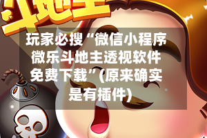 玩家必搜“微信小程序微乐斗地主透视软件免费下载”(原来确实是有插件)