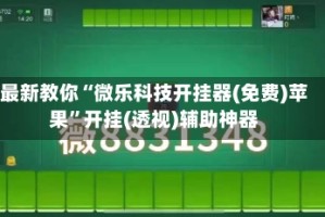 最新教你“微乐科技开挂器(免费)苹果”开挂(透视)辅助神器