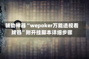 辅助神器“wepoker万能透视看牌器”附开挂脚本详细步骤