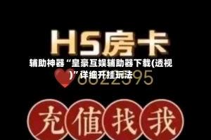 辅助神器“皇豪互娱辅助器下载(透视)”详细开挂玩法