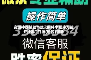 实测神器辅助“微乐麻将小程序万能开挂器”开挂(透视)辅助