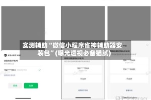 实测辅助“微信小程序雀神辅助器安装包”(曝光透视必备猫腻)