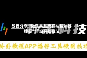 教程分享“微乐亲友房开挂控制好牌器”详细开挂玩法