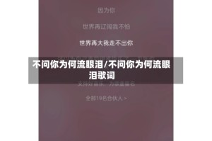 不问你为何流眼泪/不问你为何流眼泪歌词