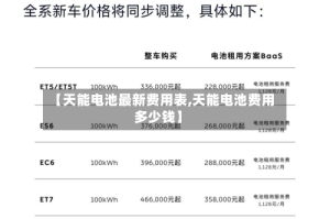 【天能电池最新费用表,天能电池费用多少钱】