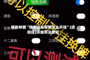 辅助神器“微乐山东麻将怎么开挂”(透视挂)详细用法教程