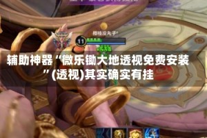 辅助神器“微乐锄大地透视免费安装”(透视)其实确实有挂