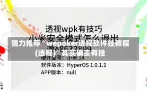 强力推荐“wepoker透视软件挂教程(透视)”其实确实有挂
