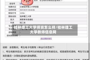 桂林理工大学师资怎么样/桂林理工大学教师信息网