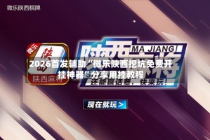 2026首发辅助“微乐陕西挖坑免费开挂神器”分享用挂教程