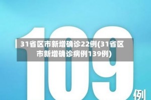 31省区市新增确诊22例(31省区市新增确诊病例139例)