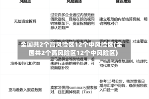 全国共2个高风险区12个中风险区(全国共2个高风险区12个中风险区)